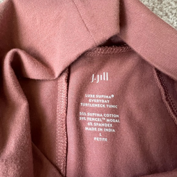 J. Jill Size LP Luxe Supima Everyday turtleneck tunic in dusty rose - Picture 9 of 10